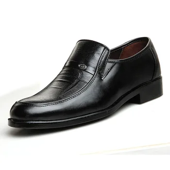 Брандираната Мъжка Кожена Официалната Бизнес обувки, Мъжки Офис обувки на плоска подметка, Oxfords, Дишащи Вечерни Обувки за Годишнина от Сватбата