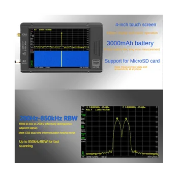 Новият 4-инчов анализатор на спектъра TinySA Ultra Ръчен Анализатор с 4-инчов дисплей и батерия от 100 khz до 5,3 Ghz с карта памет от 32 GB