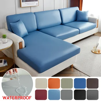 Водоустойчиви калъфи за мека мебел изкуствена кожа, Обикновен калъф за диванной възглавници, защита от мебели за стая, Еластично L-образно ъглово кресло