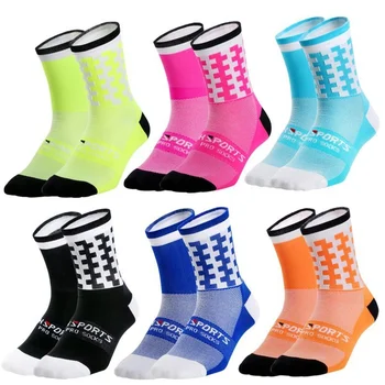 Спортни Дамски Компресия Мъжки чорапи Дишащи Обувки Бягане 2023 Колоездене Над Коляното Баскетбол, Колоездене, Хокей
