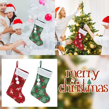 Коледен Отглеждане на Дядо Коледа, е Червен войлочный окачен чанта, Коледа Камина, Окачени Чорапи на Дядо Коледа, Подаръци за празнични партита, Декорация чанти