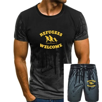 Добре дошли риза за бежанци NEU FOTL Fairtrade Antifa Пънк Kein Mensch ist illegal