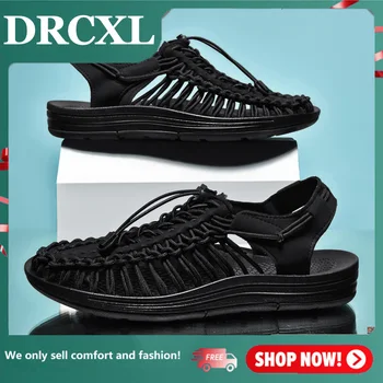 Сандали DRCXL; Мъжки летни кухи сандали с мека подметка; леки чехли с двойно предназначение; ежедневни плажни обувки за двойка; Дамски сандали;