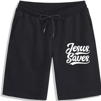 Мъжки къси панталони, - цитат на Исус Спасява, основана на вярата, Кристиан пуловер, хладно за мъже, Уютен, модерен, памук, мъжки, елегантен, удобен