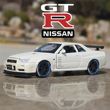 Maisto, лят под налягане сплав 1/24 Nissan GTR Арес R34, модел на автомобила, колекция за възрастни, статичен дисплей, играчки за момчета, подарочное украса