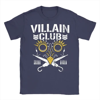 Памучен тениска Villain Club, Нова Японската Професионална тениска на Milica Scurll Bullet Club Луксозен Топ, модни тъмно-синя Мъжка Дамска тениска