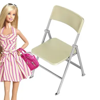 Малък Сгъваем стол Куклена къща в мащаб 1/6, Сгъваем държач за мобилен телефон, аксесоари за кукли За Деца, Приятели, съседи по стая и