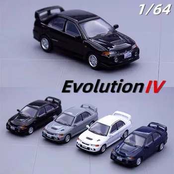 1/64 Mitsubishi Lancer EVO 4 Модел на колата от сплав, Монолитен под налягане, Метални модел автомобил, Умален модел на Моделиране, събиране на детски играчки, подарък