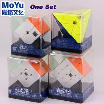 Магнитни Кубчета Moyu MeiLong 2x2 3x3 4x4 Обновената Версия на 2 М, 3 М 4 М Пирамида М Прозрачна Кутия Професионални Забавни Играчки Пъзел