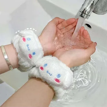 Sanrio Плюшено Гривна За измиване на ръцете на Hello Kitty My Melody Kuromi Плюшено Спортен Впитывающий Вода Гривна За Измиване на Ръцете Инструмент За Грижа За Лицето Подарък За Момичета