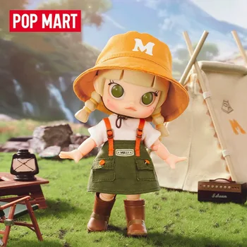 POPMART MOLLY Camping Plan, Аниме-фигурка на Kawai, Украса, Статуетки, Начало Декор, игри на кукли, Модел За момичета, подарък