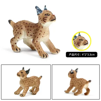 Малката Фигурка на животно Рис Подбрани играчки, образователни фигури на диви животни