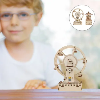 2 Комплекта Механични пъзели, Детска дървена играчка, Интелигентна пъзел игра за възрастни, техника, Информационни