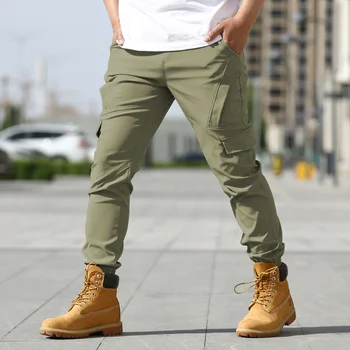 Мъжки Панталони-карго с множество джобове, Армейските фенове, Тактически, с Голям размер, Свободни живо Спортни панталони за почивка, Мъжки Работни панталони
