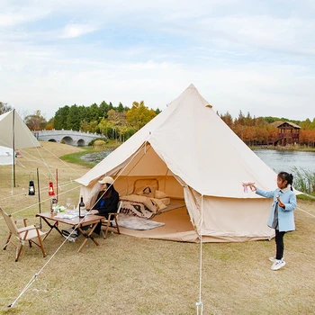 Китай Водоустойчив бестселър Bell Tent OEM Customized Outdoor Glamping Луксозен палатка Bell