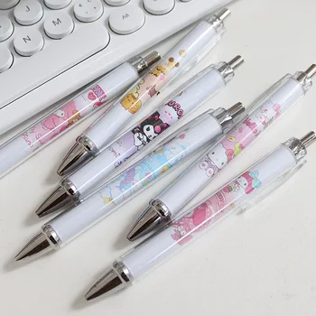 Sanrio Pen 12/24 Гел писалка Ins High Value Limited Hello Kitty Kuromi Black Сладко Wind Bullet Head Момиче Сърце Press Канцелярский подарък