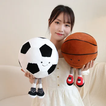 баскетболни и футболни плюшени играчки, мека топка за моделиране, плюшен възглавница, творческа обстановка, играчка за детско подарък