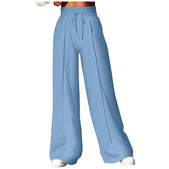 Дамски модни обикновен панталон с висока талия в челните shwe, спортни панталони за джогинг, Пуловери, Удобни меки ежедневни панталони, Pantalones