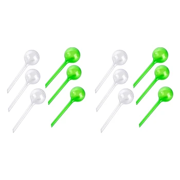 12 бр. градински топки за поливане, Автоматични топки, за поливане на растения, самополивающаяся крушка (прозрачна и зелена)