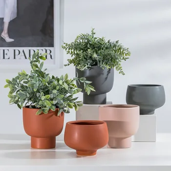Месести керамични вази за декорация на дома, Персонални и творчески зелени саксии за растения, Стайни минималистичные саксии за цветя-саксии