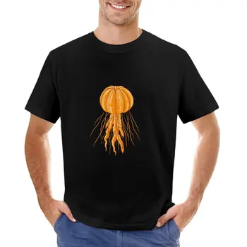 Тениска с orange медуза, естетична дрехи, мъжки графични тениски голям и висок размер