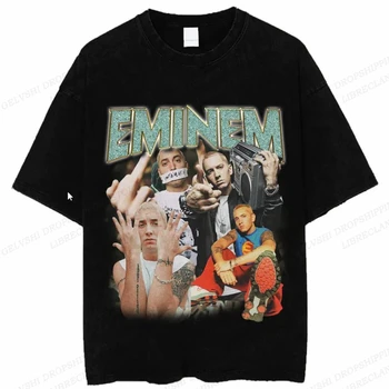 Camiseta de Еминем ал hombre y mujer, a la moda Camisa de algodón, на Върховете de Hip-Hop, Y2k, ropa de rapero