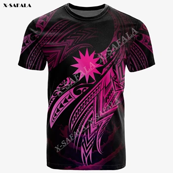Потребителски легендарни розови тениски Nauru Polynesian Hawaii с 3D принтом, мъжки тениски от висок клас, блузи, тениски, ежедневни, с къс ръкав, бързо съхнещи, дишащи