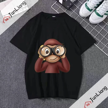 Тениска с принтом маймуни от картун 