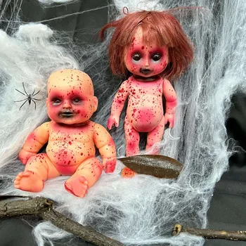 Статуетка на Детето на Ужасите, Кукла-Призрак, Кукла ръчна изработка, Украса, Украса от смола на Хелоуин, Украса, от духове Къща, Подпори за ужасите