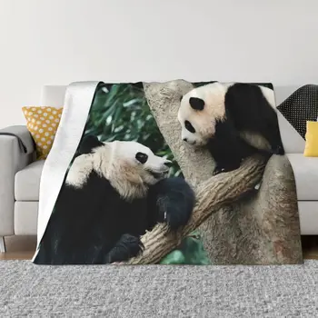 Одеяло с изображение на панда Фу Бао Фубао, меки плюшени фланелен флисовые наметала за пътуване в спалнята
