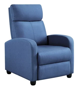 Тканевое завъртащо се стол за кино с поставка за краката, светло синьо Оформяне на мебели, Класическа елегантност диван капаци на седалката