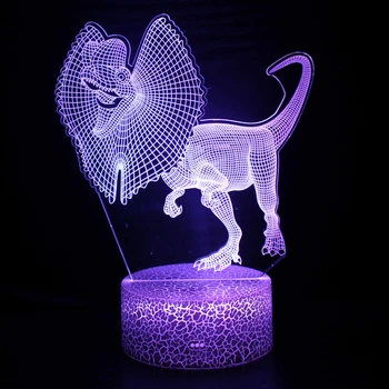 Nighdn 3D сладък динозавър лека нощ Детски LED USB Акрилна настолна лампа лека нощ за деца Коледен подарък за момичета Декор на стая