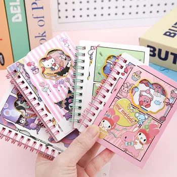 Cartoony Sanrio Hello Kitty My Melody A7, Награда на велкро, Мини-бележник от сърце за това сладко Момиче, Учебен дневник за студенти, Преносима книжка