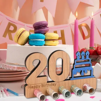 2023 Забавен торта за рождения Ден на Дървени Занаяти Цифров Дървена Topper за торта Акрилна части за торта Годишнина от сватбата Флаг на партито по случай рождения Ден