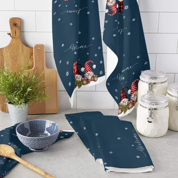 Коледа Снежинка Джудже абсорбиращи кухненски кърпи ястие кърпа, прибори, кърпи, инструмент за почистване на кухни и домакински 