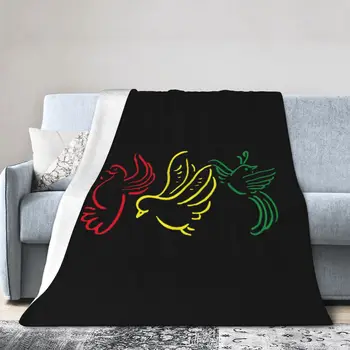 Одеяла Аякс Bob Marley с 3 Птичками, Меко топло Фланелевое Плюшевое одеало за легло, всекидневна, Пикник, пътуване, домашно диван