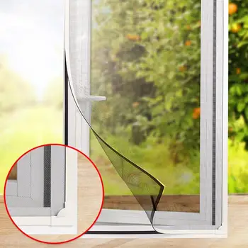 Регулируем Прозорец на окото Нови Прозорци мрежа за защита от комари Дишаща Подсилени магнитна прозорец мрежа за спални у Дома 