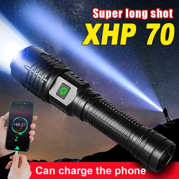 Икономичен XHP70 Мощен фенер USB акумулаторна фенерче Висока мощност led фенерче Открит водоустойчив увеличение Къмпинг