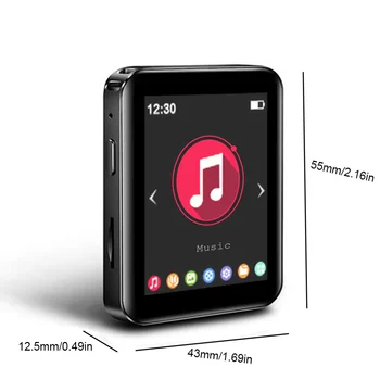 Портативен Bluetooth Mp4 плейър с Докосване на екрана 1.8 Инча, Музикален Стерео Mp3-плейър Говорител с Fm радио, Видео плеър Секретарят на електронни книги