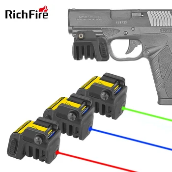Лазерен пистолет Richfire с мощност 5 Mw, червен, зелен, син лъч,, акумулаторна батерия компактен оръжеен фенер за апликации Picatinny с вградена батерия