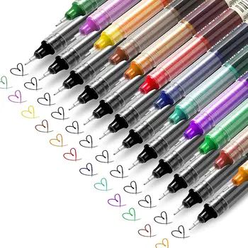 Цветна писалка за водене на бележки, Гладка химикалки за писане, бързо съхнещи, 12 бр., дръжки за провеждане на художествени дневник за деца и възрастни