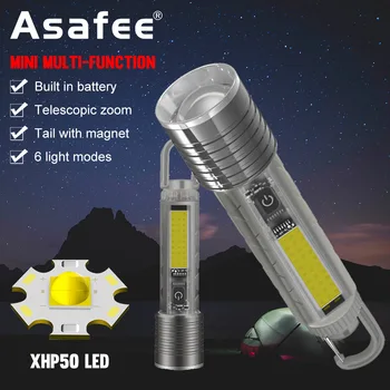 Asafee 1000LM S30 XHP50/30 W led ултра ярък преносим работен лампа ключодържател фенерче с телескопическим увеличение 8-стъпка натиснете ключа