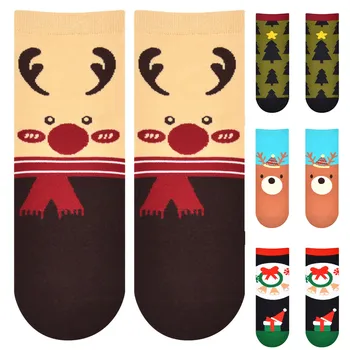 Жените И Мъжете Забавни Кавайные Коледни Чорапи Коледен Фестивал На Карикатура На Дядо Коледа Дърво Снежинка Лосове Чорап Нова Година Коледен Подарък