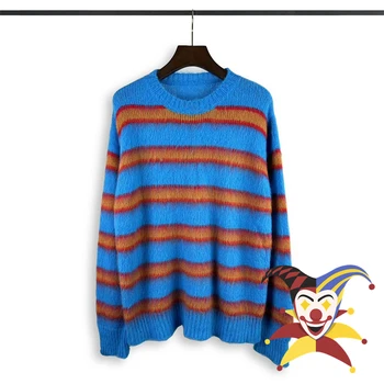 Жаккардовый пуловер Marni в Синята Оранжева Ивица, Мъжки И Дамски Горна версия, Модни Блузи