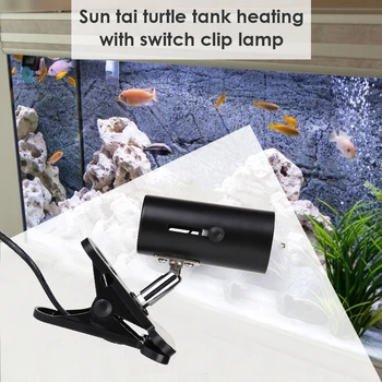 Титуляр лампи за домашни любимци E27 UVA + UVB Комплект нагревателни лампи за аквариум с костенурката, Завъртане зажимная лампа