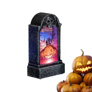 Светлините На надгробни паметници на Хелоуин, лампа за Гробище с черепа, Светлина върху надгробни паметници на Хелоуин, Украса за партита в тематичен бар на Хелоуин