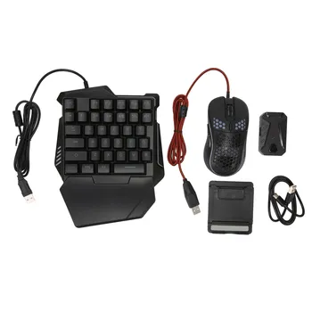 Комбинирана механична клавиатура с една ръка, конвертор за клавиатура и мишка, висока чувствителност, кабелна RGB, ниско ниво на шум, ниски закъснение за мобилни игри