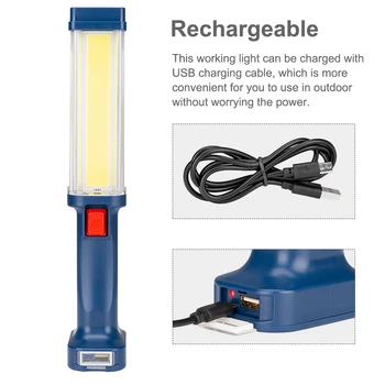 Работно USB лампа Акумулаторна Ръчно Регулируема 2 режим на фенерче Прожекторные лампи за активна почивка, Лампа за разглеждане на къмпинг
