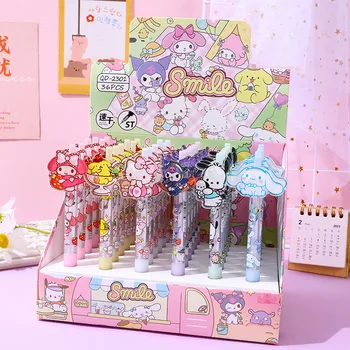 Нов 36шт Sanrio Акрилни Кръпка Гел Писалка Kuromi Hello Kitty Melody ST Химикалка За Подпис С Върха на бързо съхнещи Канцеларски материали на Едро