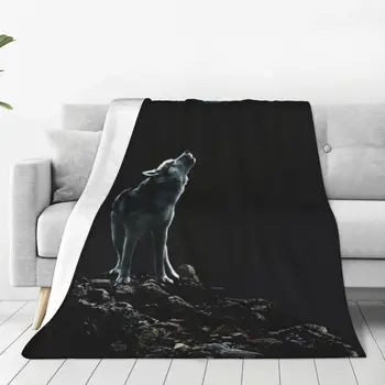 Мощен одеяло Brave Wolf, супер топло хипоалергенни наметала за трайно домашен интериор